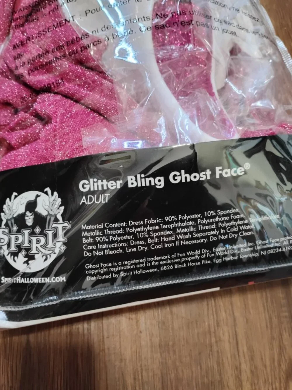 NWT Deadstock Glitter Bling Ghost Face Halloween Costume Mask